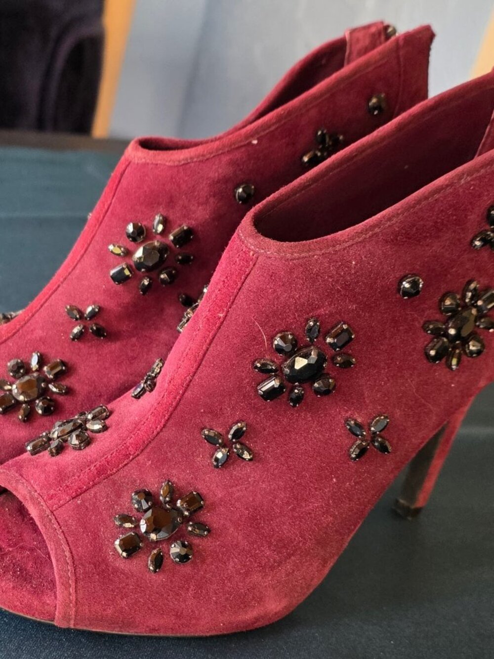 Michael Kors Women's Suede Beaded Embellished Booties Size 8.5